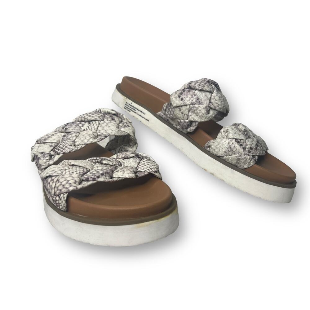 A New Day Sage Snakeskin Wedge Sandal Slip-On Slide Platform Size 8